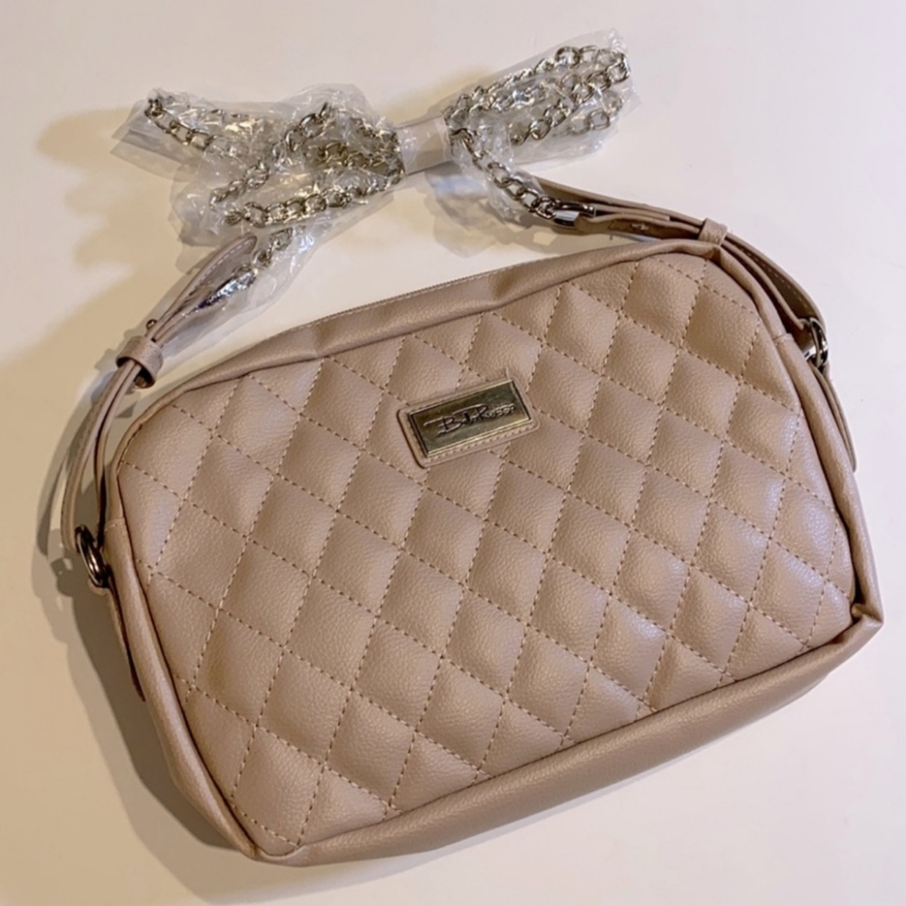 Bella Russo Quilted Crossbody Shoulder Bag with Chain Strap